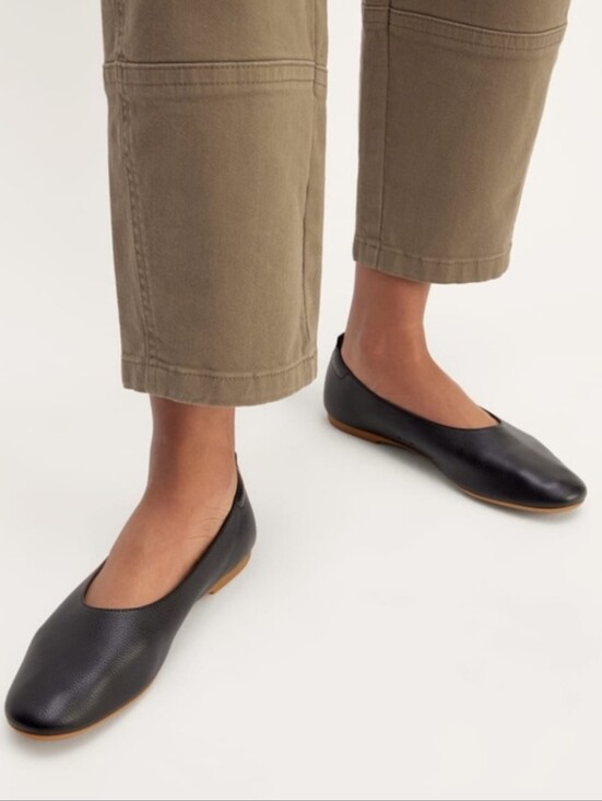 Everlane Denim - Everlane The Day Glove Classic Calf Leather Black Women's Ballet Flats Size 10